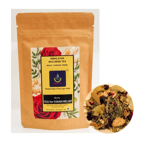 MENCHA Cough Relief Tea - Handmade - Caffeine Free - 5 Tea Bags | Pack of 2