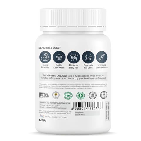Foresta Organics CLA 1600 Vegan With 80% Conjugated Linoleic Acid - 60 Capsules