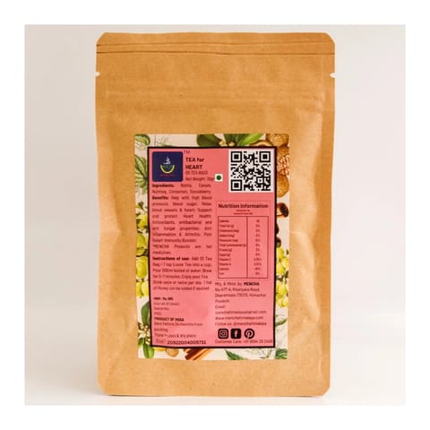 MENCHA Heart Tea - Handmade - Caffeine Free - 5 Tea Bags | Pack of 2