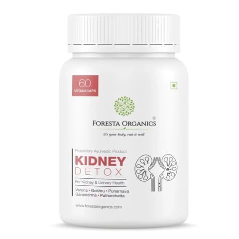 Foresta Organics Kidney Detox with Patharchatta, Varuna & Gokhru - 60 Capsules