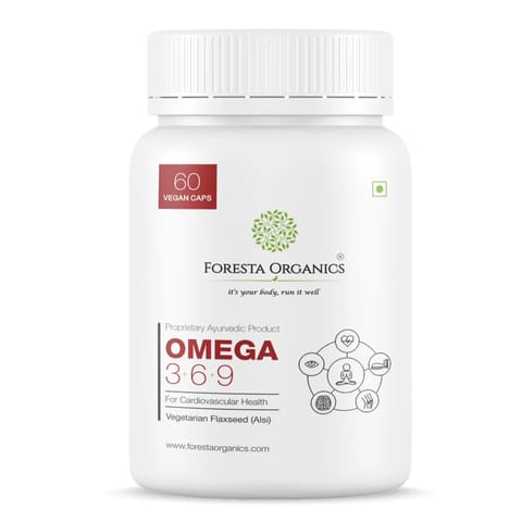 Foresta Organics Omega 3 6 9 Vegan With Flaxseed And Safflower Extract - 60 Capsules