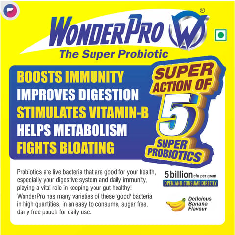 WonderPro The Super Probiotic Sachet (1gm Each) Delicious Banana Delicious Banana - box (15 sachets)