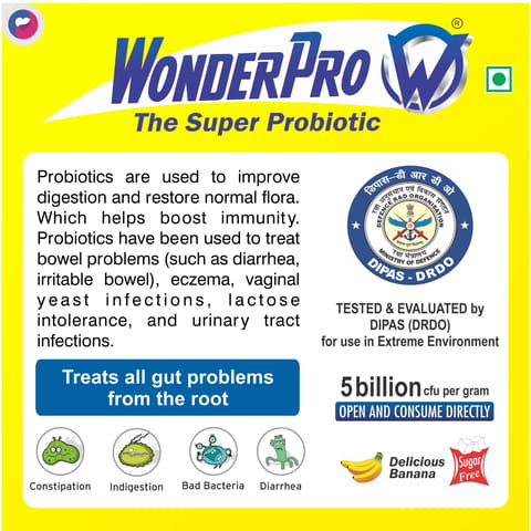 WonderPro The Super Probiotic Sachet (1gm Each)  Delicious Banana  (30 Sachets)