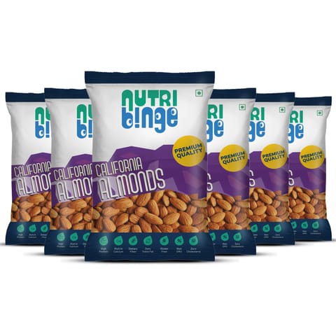 Nutri Binge California Almonds 100g (Pack of 6)