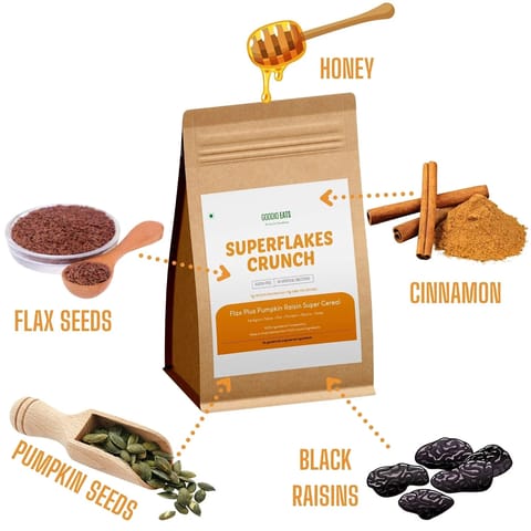 Goodio Eats - Thrive On Goodness Millet Flakes with Flax Seeds, Pumpkin Seeds, Raisin & Honey 200gms