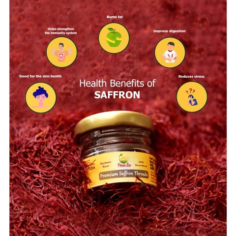 Dawn Lee Kashmiri Saffron (1 gm) | Long Threads Symbol of quality | High volume & potency | Natural deep-red colour