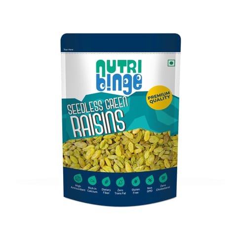 Nutri Binge Seedless Green Raisins 200g (Pack of 3)