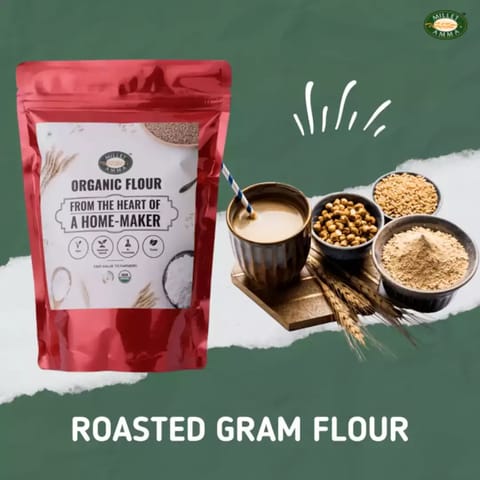 Millet Amma Organic Roasted Gram Flour (Sattu) Organic - 1 Kg (500g x 2 Packs)