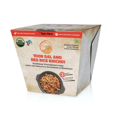 Organic Roots Toor Dal and Red Rice Khichdi, Superfood,Ready to Eat Pack Of 4