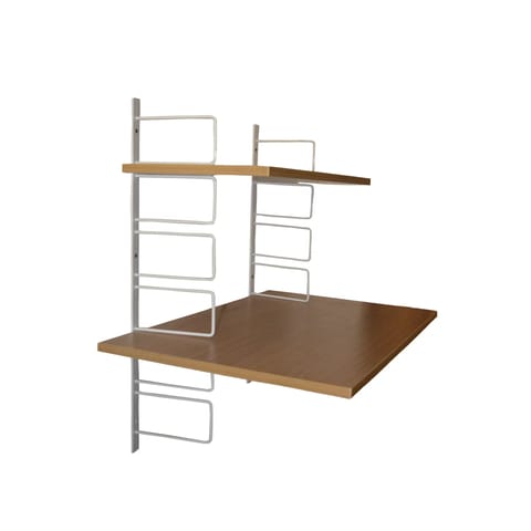 FITIZEN Rack Ergonomic Height Adjustable Standing Desk (White & Urban Teak)
