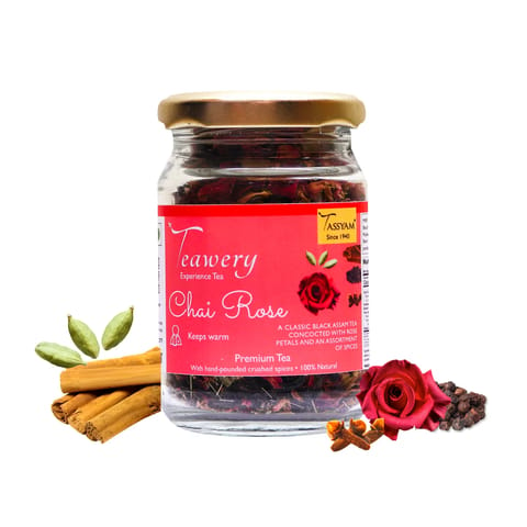 Teawery Chai Rose Tea 20g | No Added Flavours or Colours | Masala Assam Black Tea