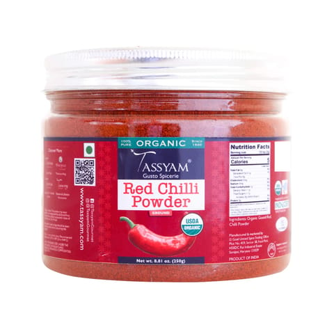 Tassyam Organics Certified 100% Organic Red Chilli Powder 250g