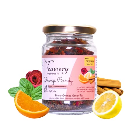 Teawery Orange Candy Green Tea 50g | No Added Flavours or Colours | Darjeeling Green Tea