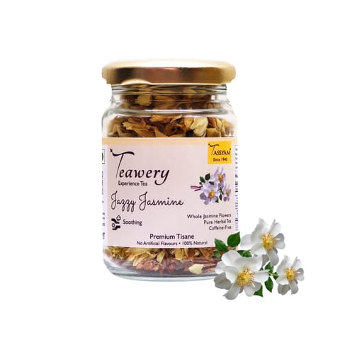 Teawery Jazzy Jasmine Tisane 10g | Caffeine Free Herbal Tea by Tassyam Organics