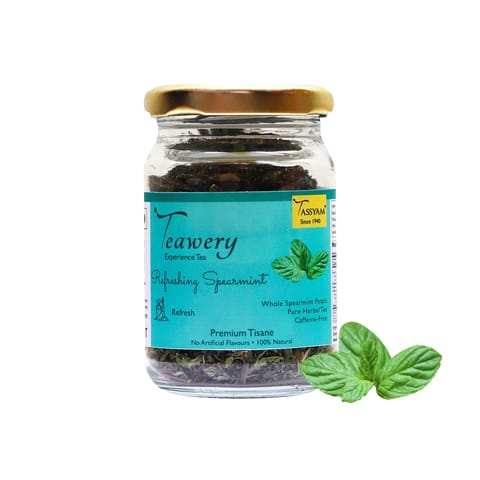 Teawery Refreshing Spearmint Tisane 10g | Caffeine Free Herbal Tea by Tassyam Organics