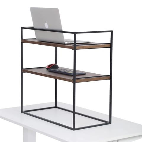 Fitizen ZEN Black & Acacia Brown Ergonomic Height Adjustable Standing Desk