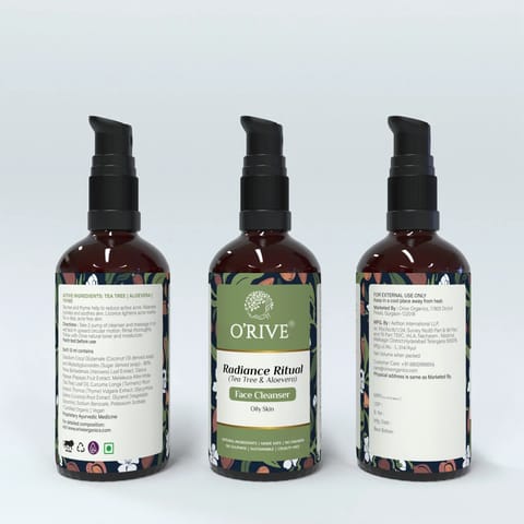 Orive Organics Face Wash - Radiance Ritual (Tea Tree & Aloe Vera) (100 ml)