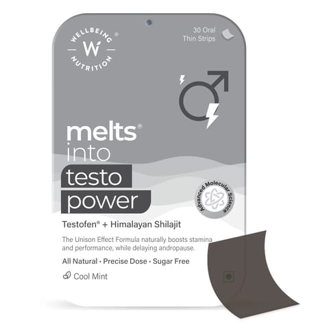 Wellbeing Nutrition Melts Testo Power Testosterone Support for Performance, Stamina & Energy