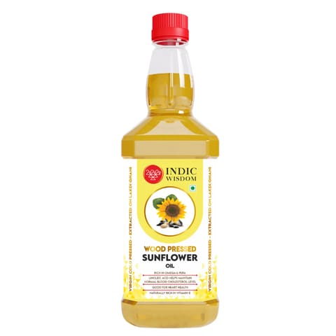 IndicWisdom Wood Pressed Sunflower Cooking Oil 1 Liter
