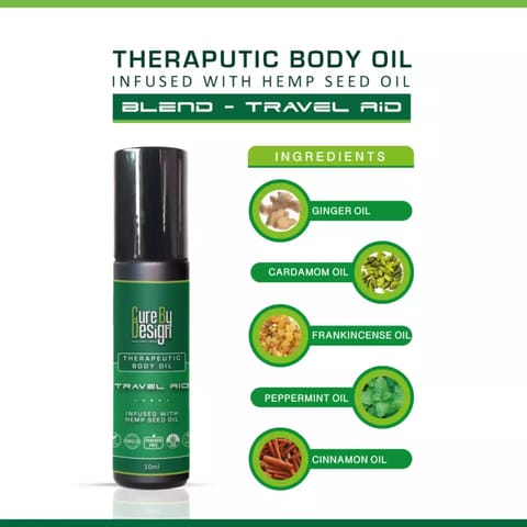 Cure By Design Therapeutic Healing  Roll on - Travel Aid 10ml