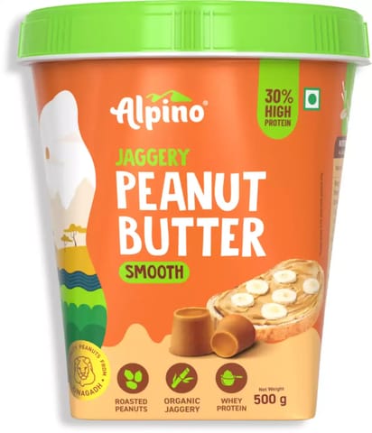 Alpino High Protein Jaggery Peanut Butter Smooth 500 gms