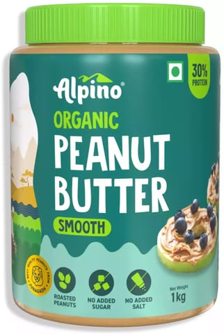 Alpino Organic Natural Peanut Butter Smooth 1 kg