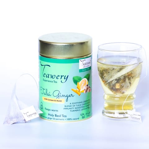 Tassyam Organics Teawery Tulsi Ginger 20 Biodegradable Tea Bags