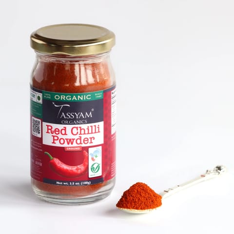 Tassyam Organics Certified 100% Organic Red Chilli Powder 100g