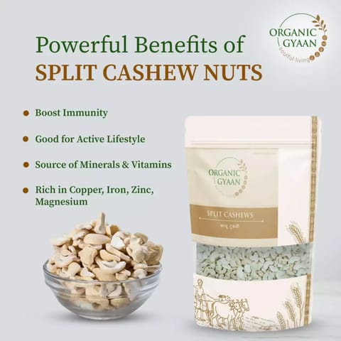 Organic Gyaan Organic Split Cashews (250 gms)
