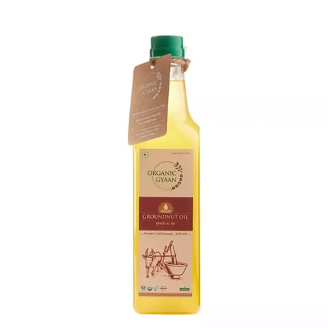 Organic Gyaan Groundnut Oil Wooden Cold Pressed 1000ml