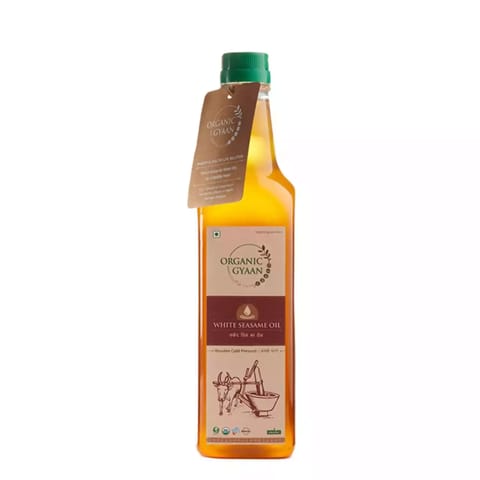 Organic Gyaan White Sesame Oil  Wooden Cold Pressed 1000ml