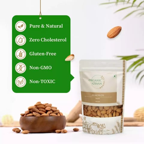 Organic Gyaan Natural Premium Almonds / Badam (250 gms)