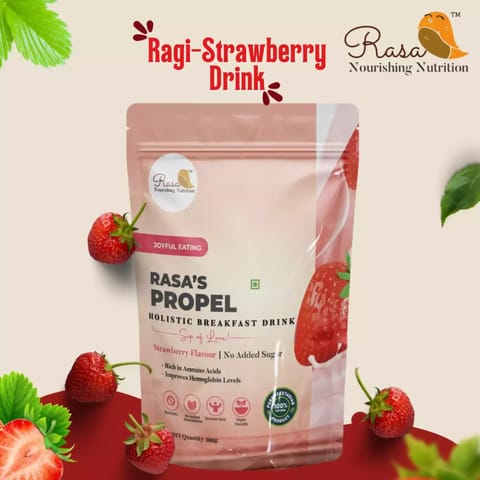 Rasa's Propel - Sprouted Ragi Health Drink-Strawberry Flavour- 300 gms