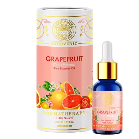 Divine Aroma Grapefruit 100% PURE & Natural Essential Oil For Blemishes &  Hair Health 10ml