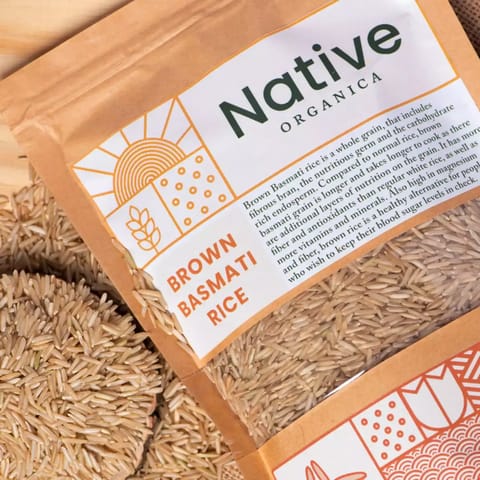 Native Organica Organic Rice - Basmati Brown  500 gms
