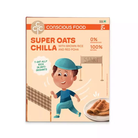 Conscious Food For Kids Super Oats Chilla Mix|400g Pack of 2 (200g X 2)