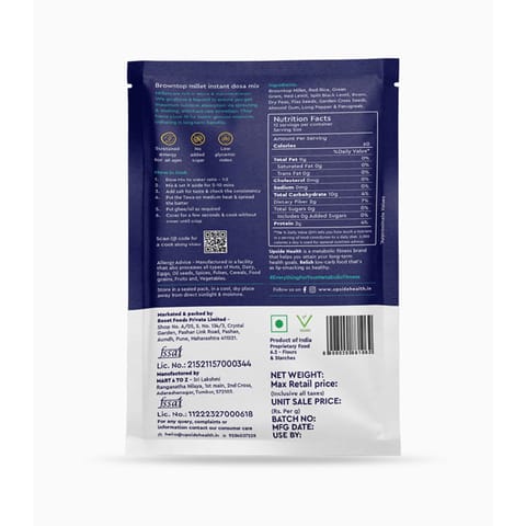 Upside Health - Instant Dosa Mix - Browntop Millets (pack of 2) 400gm