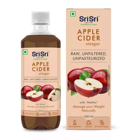 Sri Sri Tattva Apple Cider Vinegar - Raw, Unfiltered, Unpasteurized, 500ml