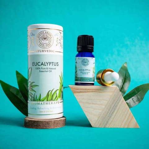 Divine Aroma Eucalyptus 100% PURE & Natural Essential Oil, Anti-Viral 10 ml