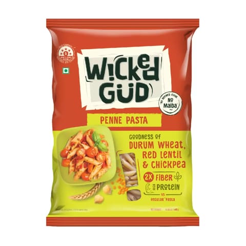 WickedGud Penne Pasta Made with Durum Wheat (400gm x 2)