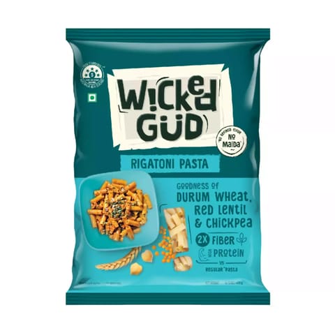 WickedGud  Rigatoni Pasta Made with Durum Wheat (400gm x 2)
