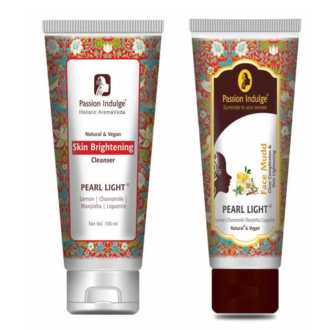 Passion Indulge Pearl Light Cleanser & Face Mudd Combo For Spot Reduction, Skin Lightening | Natural