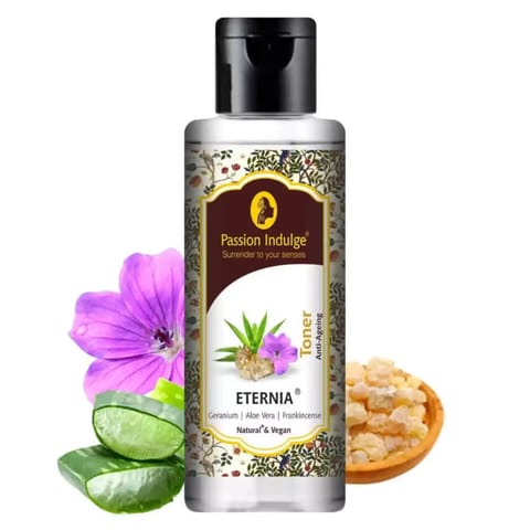 Passion Indulge Eternia Toner for Anti Aging with Geranium and Frankincense Oil - 100 ml | Natural