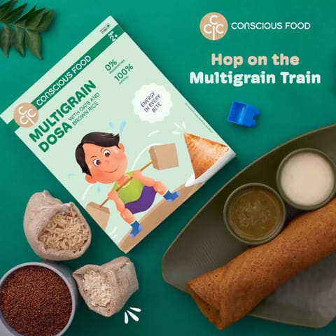 Conscious Food For Kids Multigrain Dosa Mix|400g Pack of 2 (200g X 2)