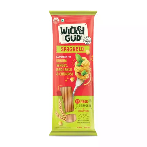 WickedGud Spaghetti Pasta Made with Durum Wheat (400gm x 2)