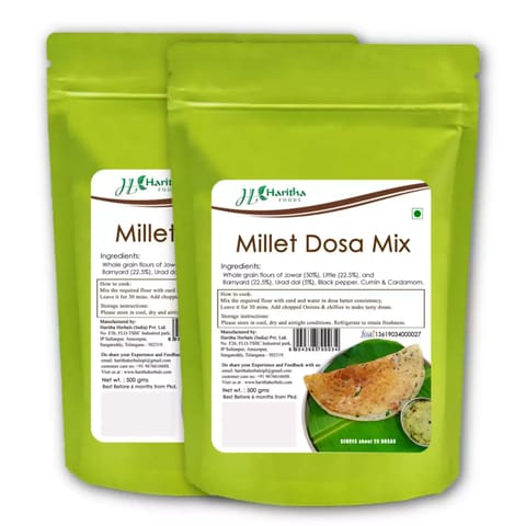 Haritha Foods Millet Dosa Mix (Pack of 2, Each 500 gms)