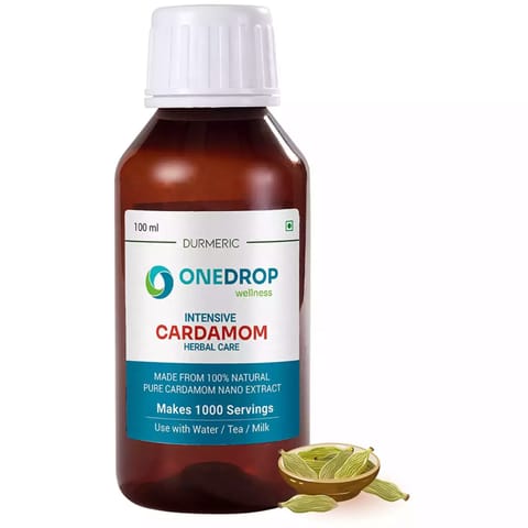 Durmeric Onedrop Intensive Cardamom Herbal Drops 100 ml | 100% Natural Pure Cardamom Nano Extract