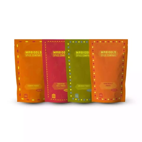 Marigold Spice Company Natural Powder Combo Turmeric, Red Chilli, Coriander, Garam Masala (4x200gm)