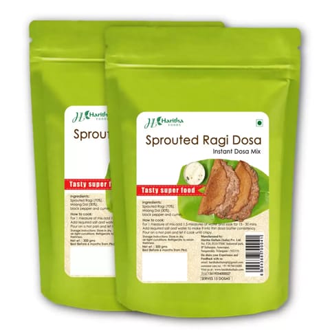 Haritha Foods Sprouted Ragi Dosa (Pack of 2, Each 300 gms)