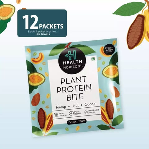 Health Horizons Plant Protein Bites | Cocoa Flavor| 4.7gms protein per bite